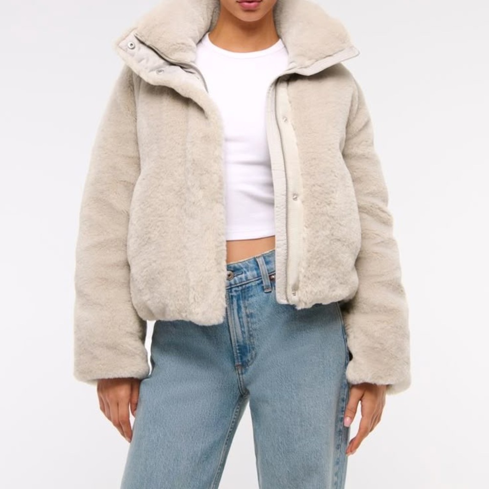 Abercrombie & Fitch Cream Lined Jacket